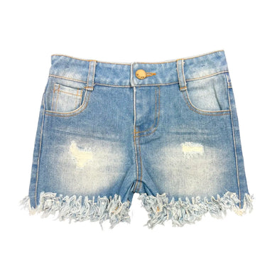 Frayed Hem Denim Shorts
