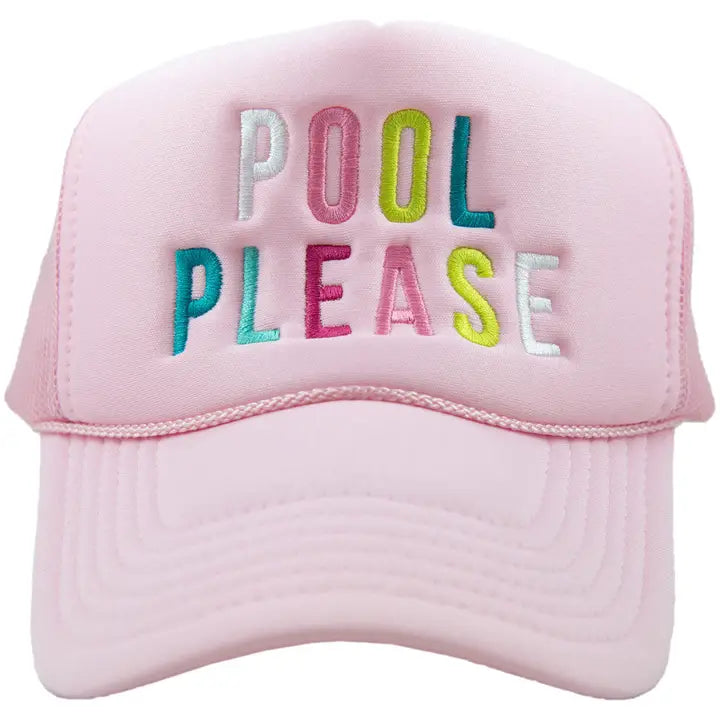 POOL PLEASE Foam Trucker Hat - Light PInk