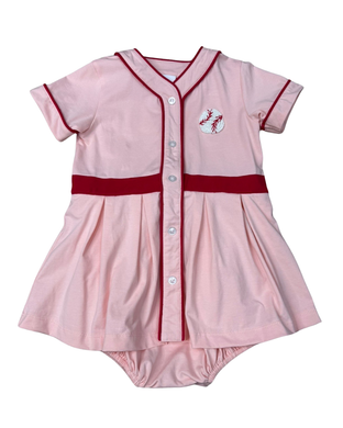 Girls Play Baseball Skirted Bubble