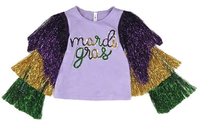 Mardi Gras Tinsel Long Sleeve Top