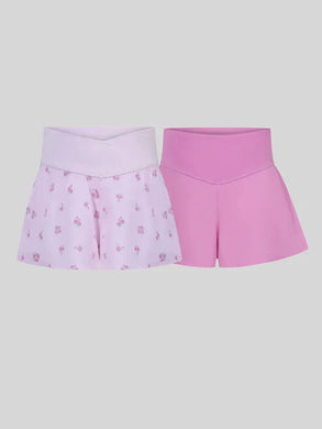 Little Girls Crossover and V Front Shorts - 2 Pc Set