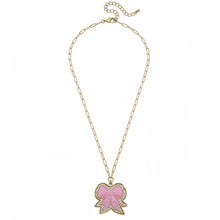 Glitter Bow Patch Pendant Paperchain Necklace
