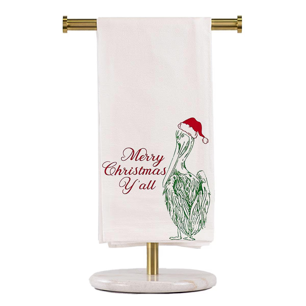 Christams Pelican Flour Sack Hand Towel