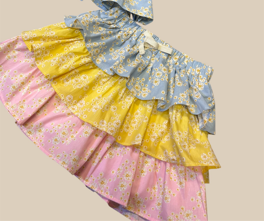 Tiered Mini Skort- Mixed Ditsy Floral