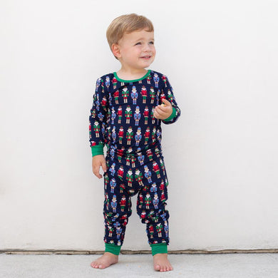 Kids Nutcracker March Long Sleeve Pajamas - Navy