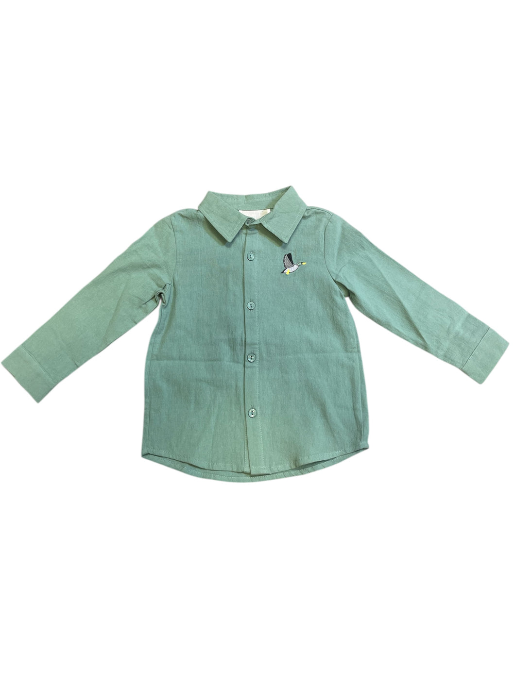 Sage Green Mallard Boys Dress Shirt