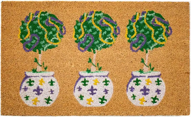 Mardi Topiary Coir Doormat Natural/Multi