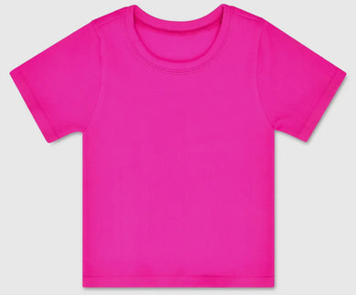 Pretty Pink Ribbed Short Sleeve