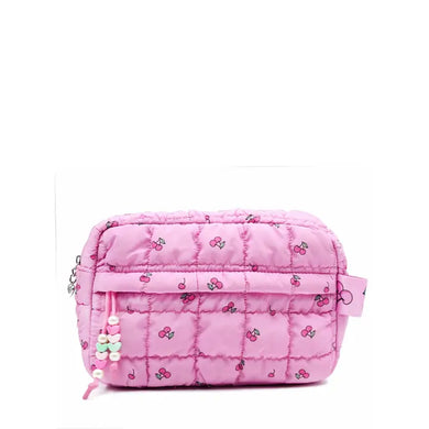 Quilted Scrunchies Cherry Printed Pouch