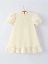Embroidered Lace Girls' Short-Sleeved Dress