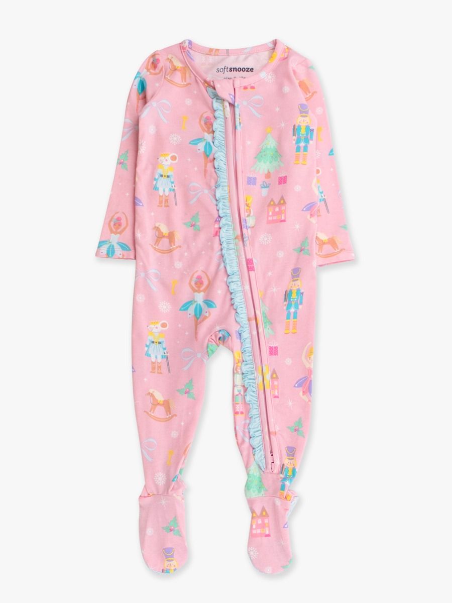 Sugarplum Dreams Ruffle One Piece Footie Pajamas