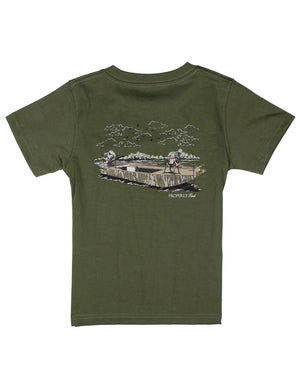 Boys Mossy Oak Boat Ride SS Olive