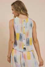 TWEEN PETRICHOR SLV/LESS TOP W BCK BTTN PLACKET