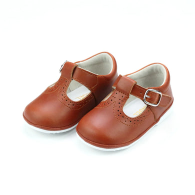 Gemma Leather T-Strap Mary Jane (Baby) - Cognac