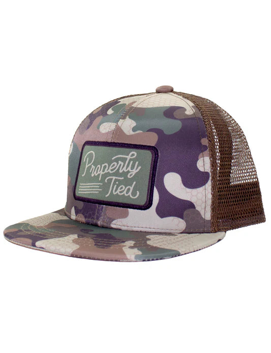 Boys Sportmans Trucker Hat Delta Woodland Camo