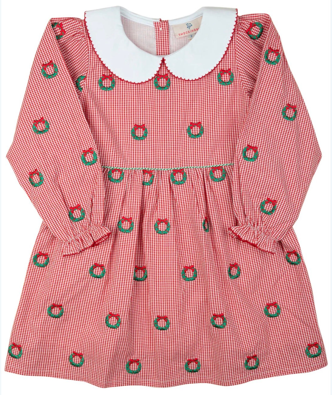 Christmas Wreaths Embroidered Dress