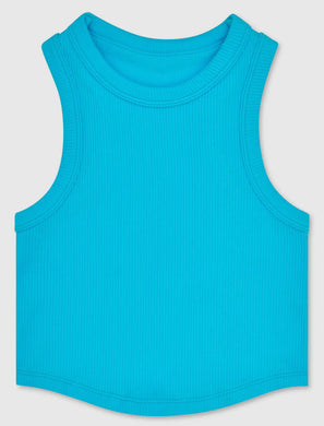 Turquoise Cropped Racer Back Tank