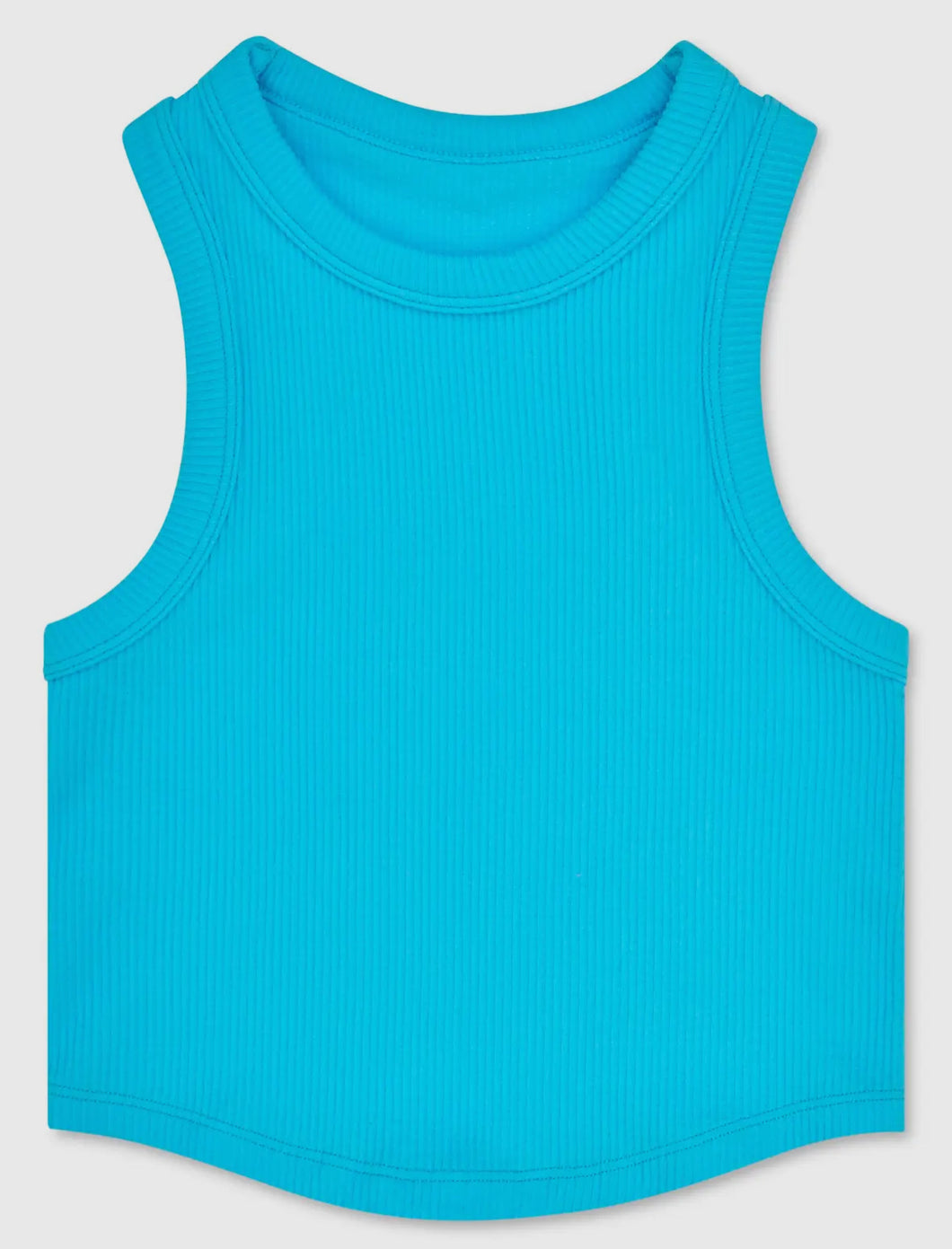 Turquoise Cropped Racer Back Tank