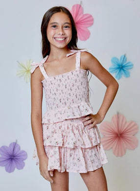 Pink Floral Skort