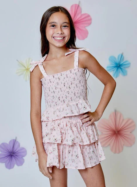 Pink Floral Skort
