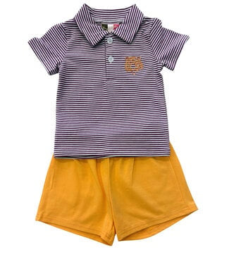 Purple Tigers Boys Short Set