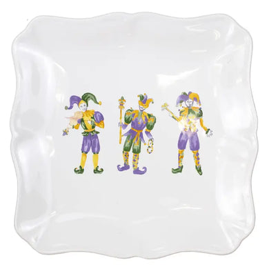 Mardi Gras Jester Square Platter