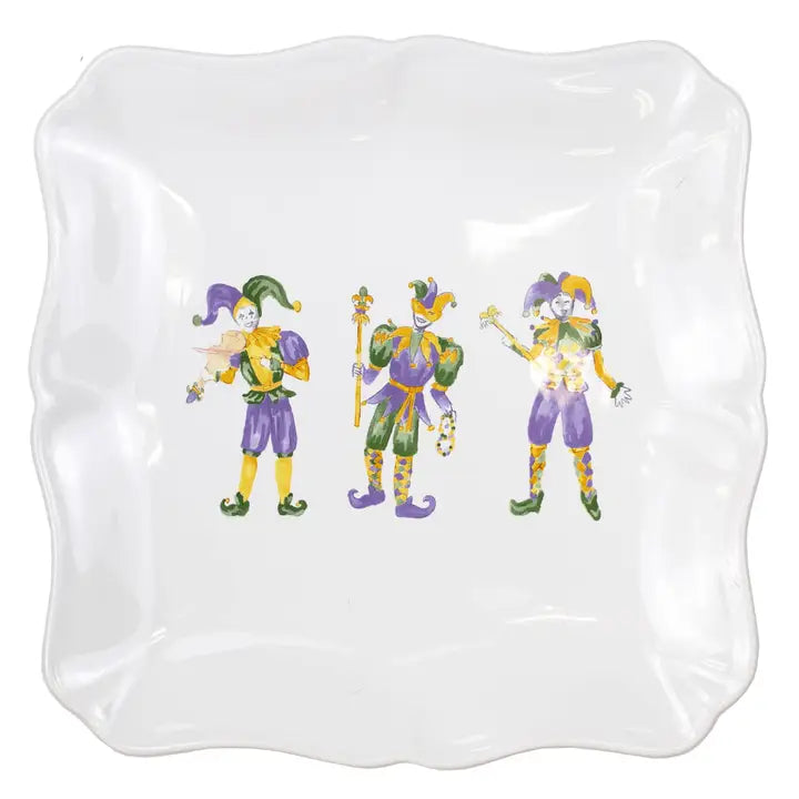 Mardi Gras Jester Square Platter
