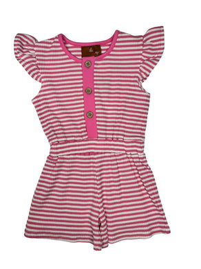 Lilly A/S Romper - Pink Stripe