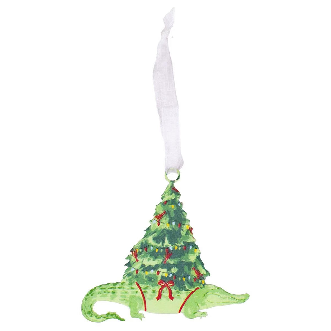 Gator Tree Galvanized Ornament