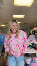 Preorder Colorful Candy Cane Christmas Sequin Sweater
