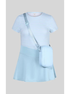 Little Girls Short Sleeve Tee, Crossover Skort, Fanny Bag