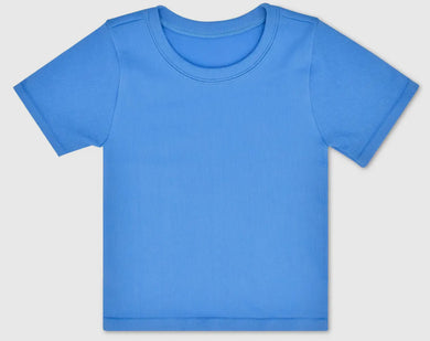 Bright Blue Ribbed Short Sleeve Shirt