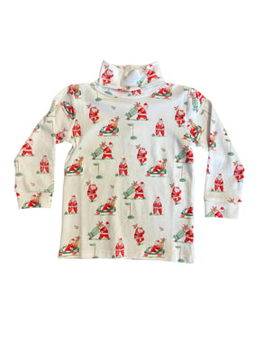Santa's golf printed turtleneck tee