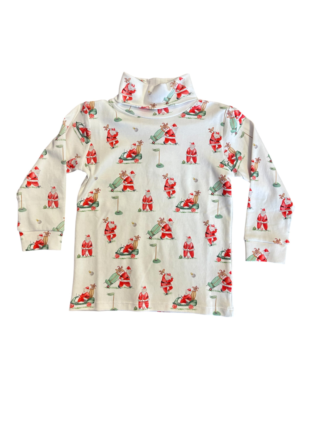 Santa's golf printed turtleneck tee