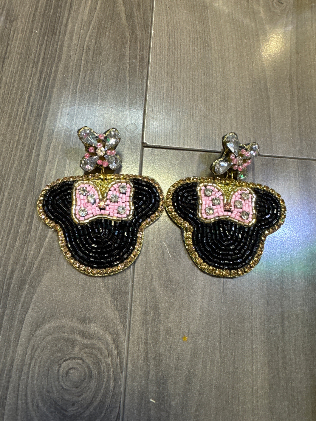 Pink mouse earring