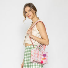 Tweed Mini Satchel Handbag With Matching Shoulder Strap