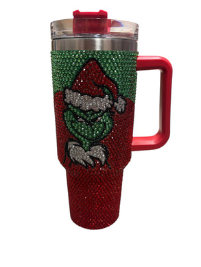 Red Rhinestone Greenman cup