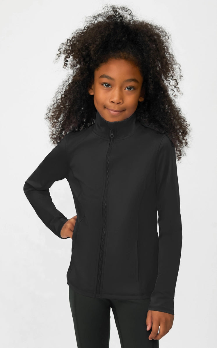 Girls Zipper Active Jacket with Pockets