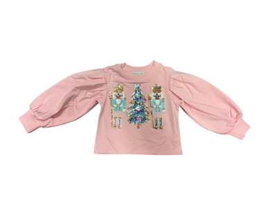 Sequin Puff Sleeve Nutcracker Sweatshirt