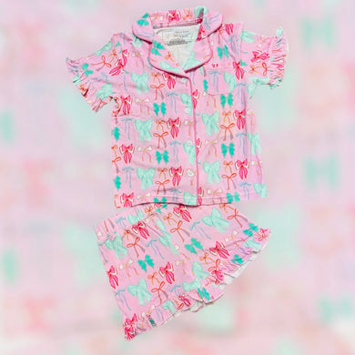 Bows Ruffle Loungewear Short Set