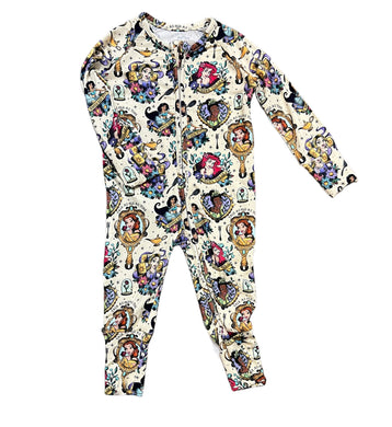 Princess 2 Bamboo Convertible Romper Pajamas