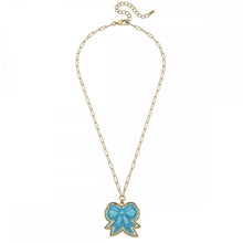 Glitter Bow Patch Pendant Paperchain Necklace