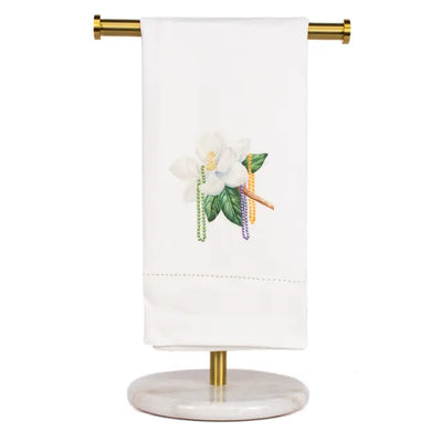Mardi Magnolia Hemsitch Hand Towel