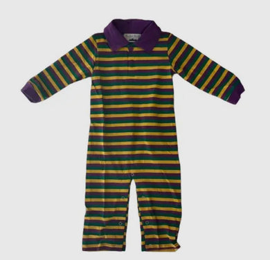 Mardi Gras Striped Collared Longall