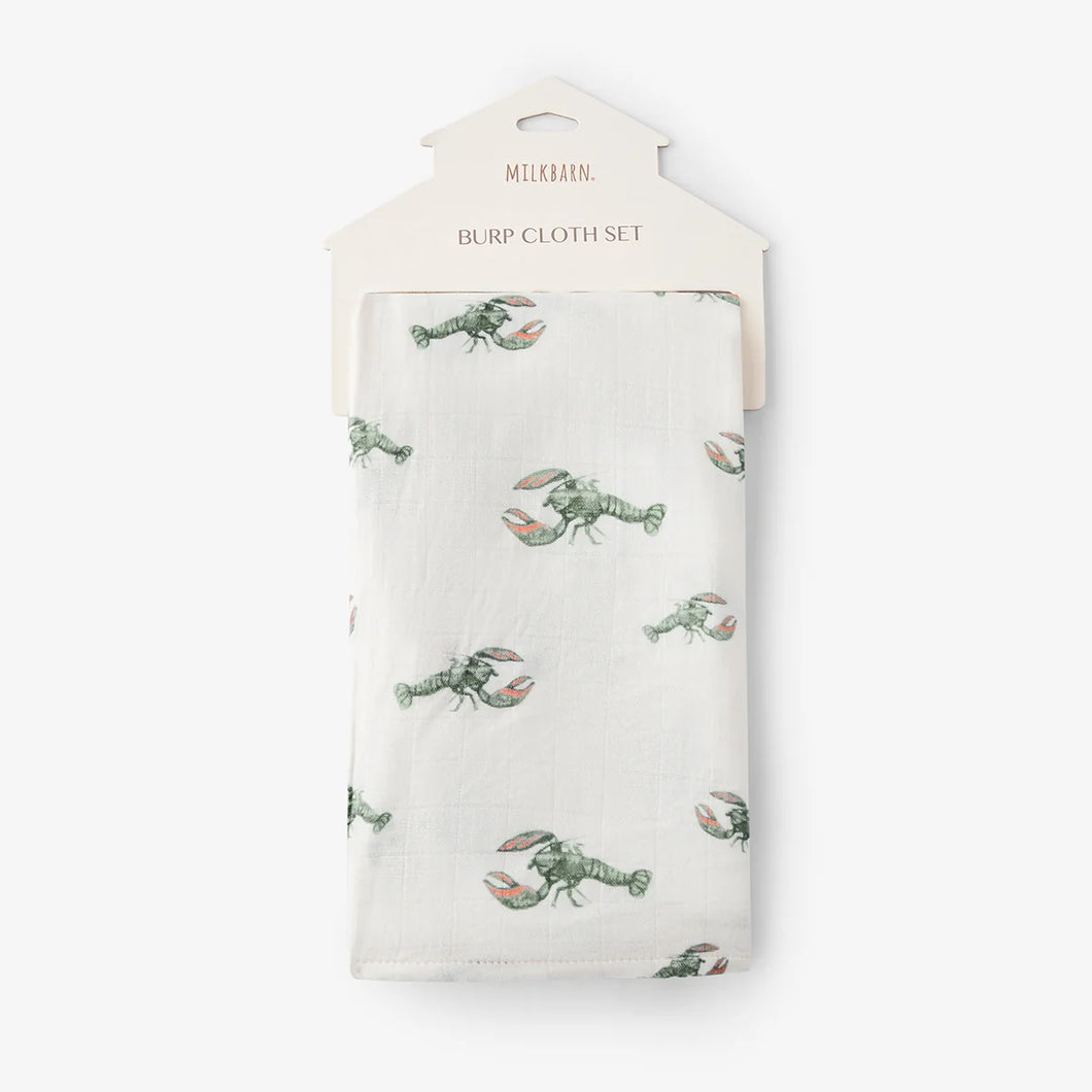 Bamboo Burp Cloth Mint Lobster