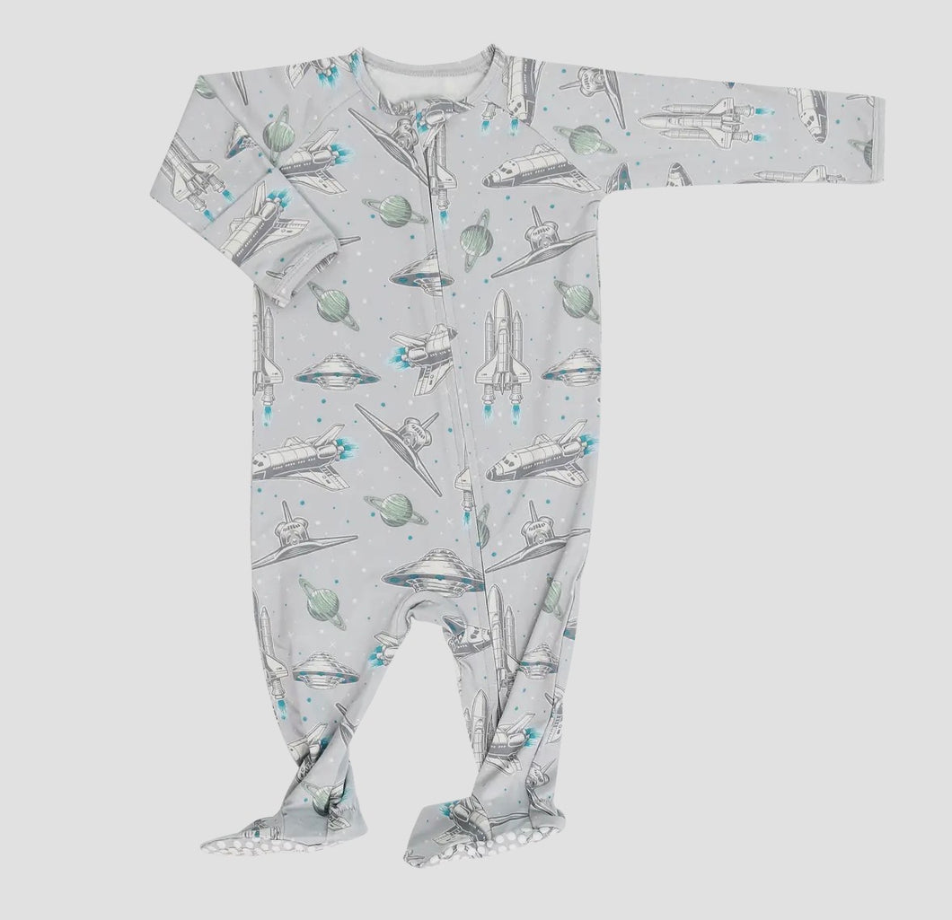 Up and Away Zipper Footie