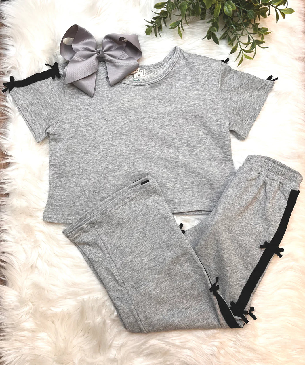 Hayden Girls Heather Grey Bow Bottoms