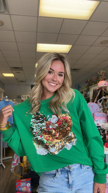 Preorder Sequin Santa's Sleigh Sweater
