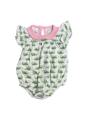 Pink Crocodile Romper