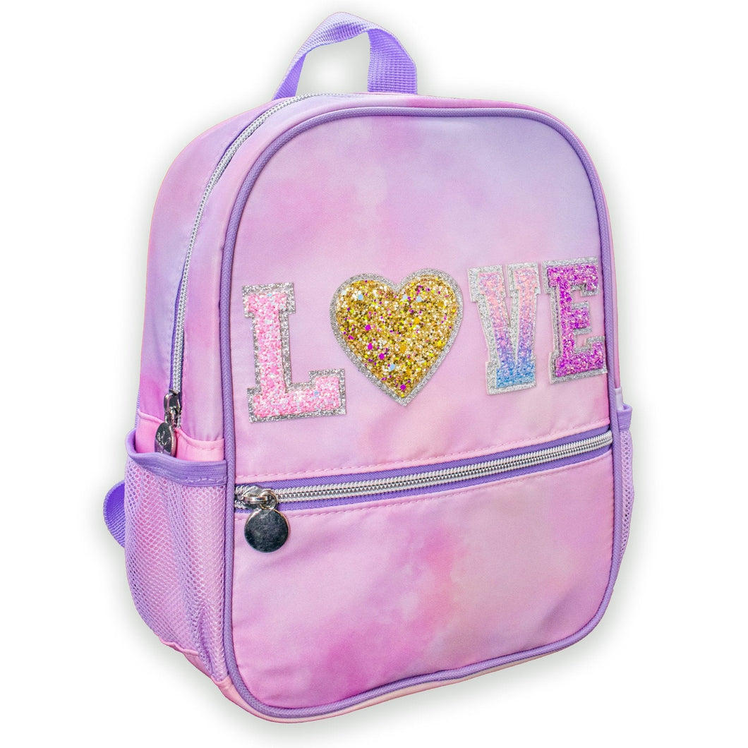 Girls Backpack with Glitter Varisty Letter